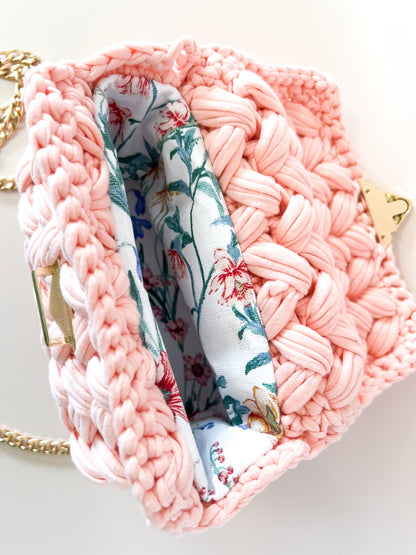 Crochet Handbag | Pink - Pastel Floral