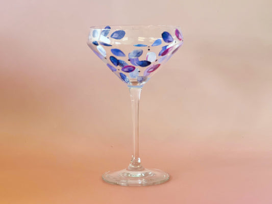 Hand-Painted Cocktail Glass | Hydrangea