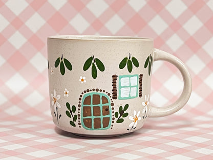 Hand-Painted Ceramic Mug - Cottage #9