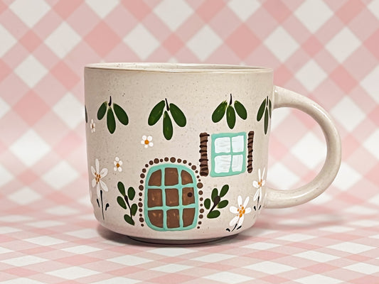 Hand-Painted Ceramic Mug - Cottage #9