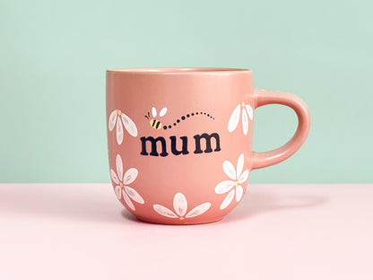 Hand-painted Ceramic Mug | Blush | Daisy Bee “Mum”