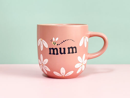 Hand-painted Ceramic Mug | Blush | Daisy Bee “Mum”