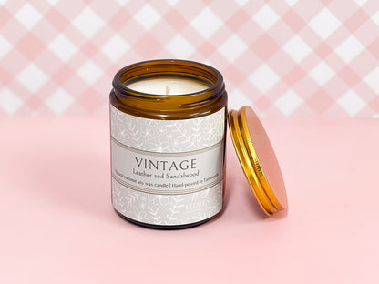 Amber Candle | Vintage (Leather + Sandalwood)