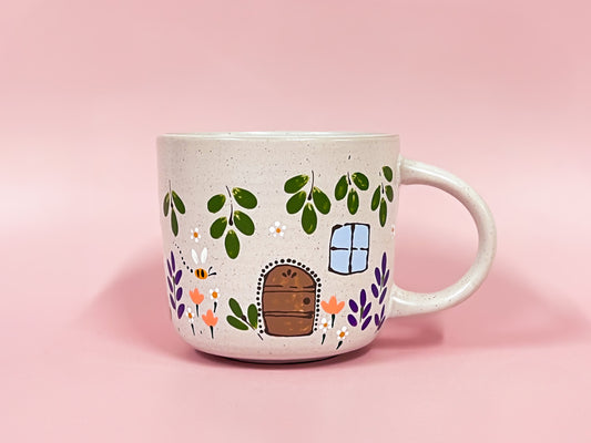 Hand-Painted Ceramic Mug - Cottage #3