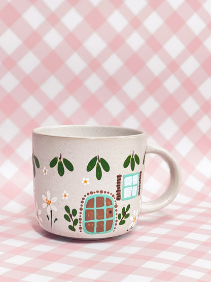 Hand-Painted Ceramic Mug - Cottage #9