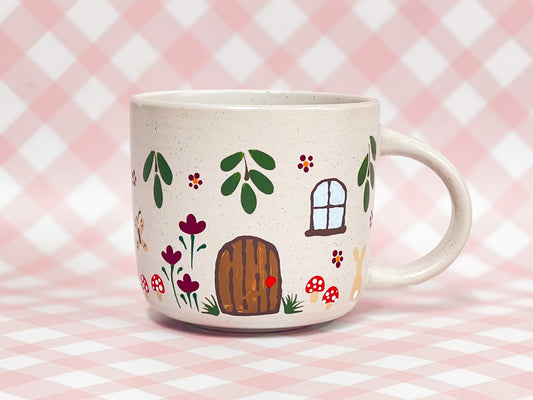 Hand-Painted Ceramic Mug - Cottage #4