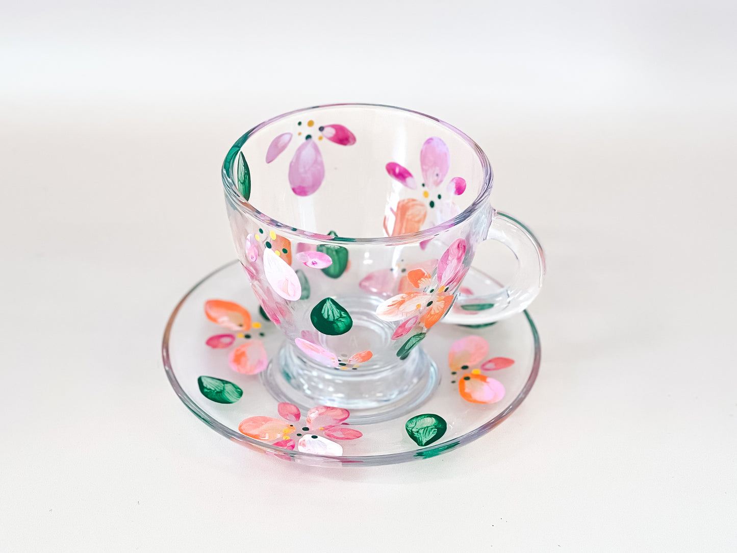 Hand-painted Teacup + Saucer | Poppies