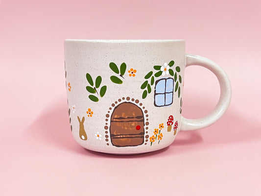 Hand-Painted Ceramic Mug - Cottage #4