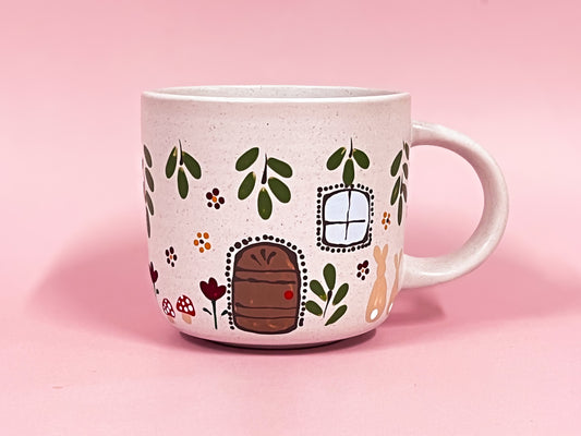 Hand-Painted Ceramic Mug - Cottage #1
