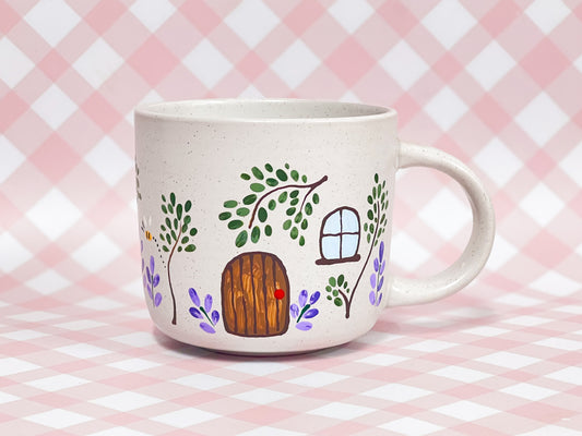 Hand-Painted Ceramic Mug - Cottage #7