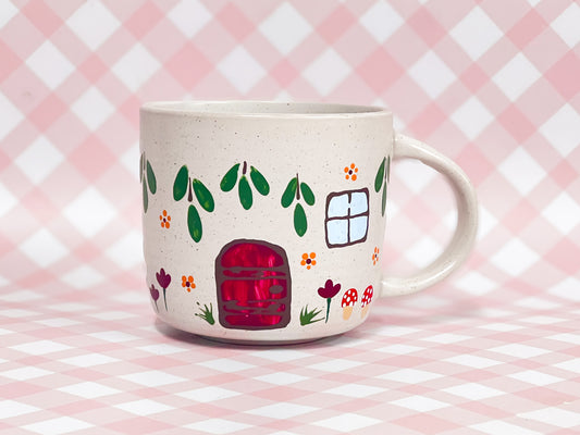 Hand-Painted Ceramic Mug - Cottage #5