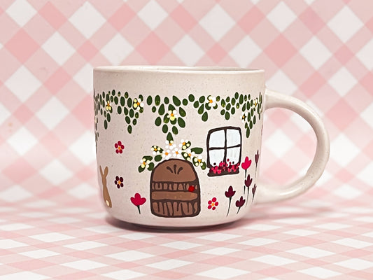 Hand-Painted Ceramic Mug - Cottage #8