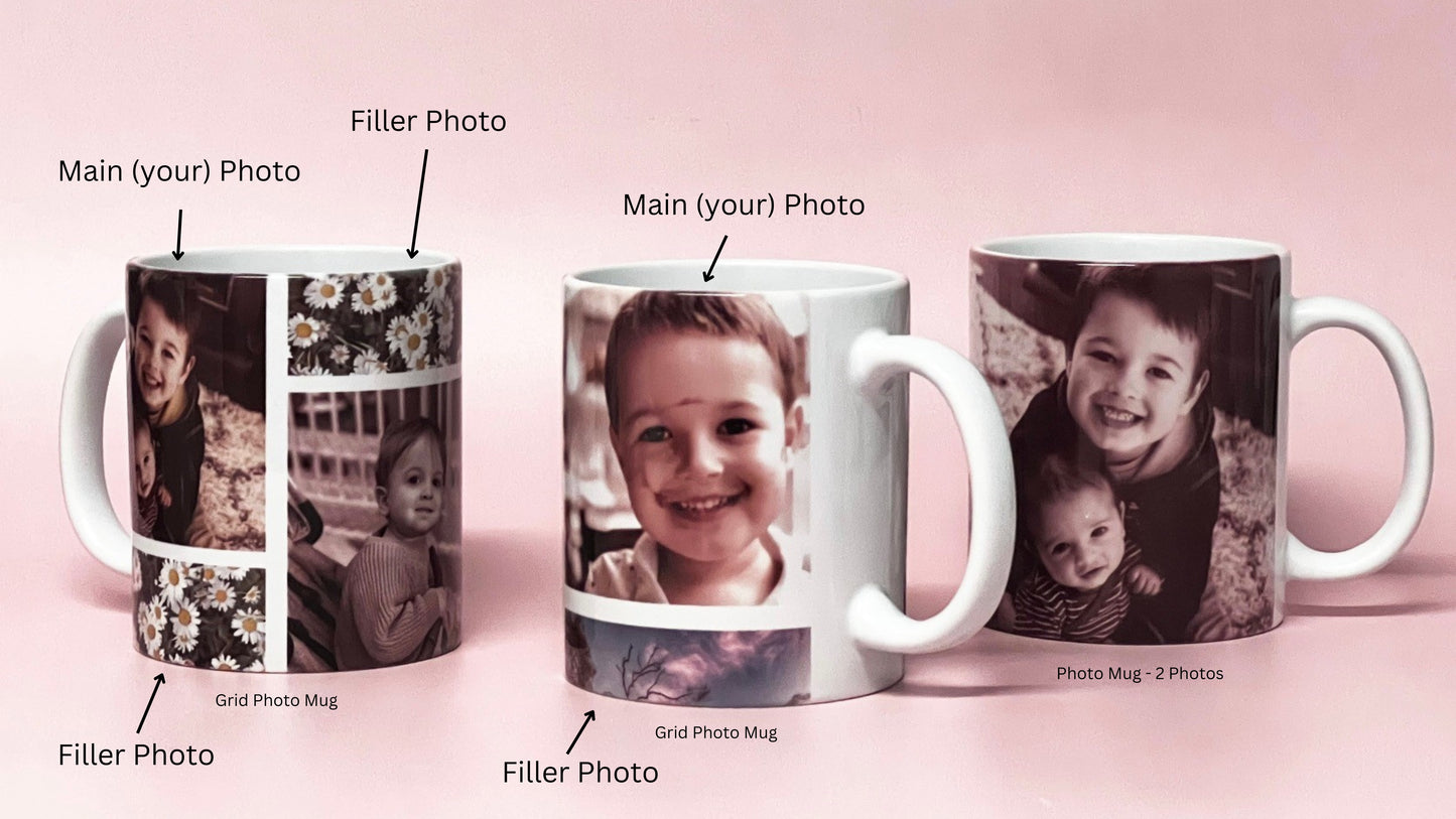 Ceramic Coffee Mug - Grid style add your photos!