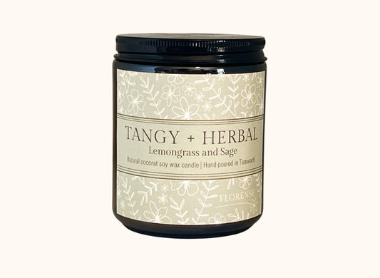 Amber Candle | Fruity + Herbal - Lemongrass and Sage