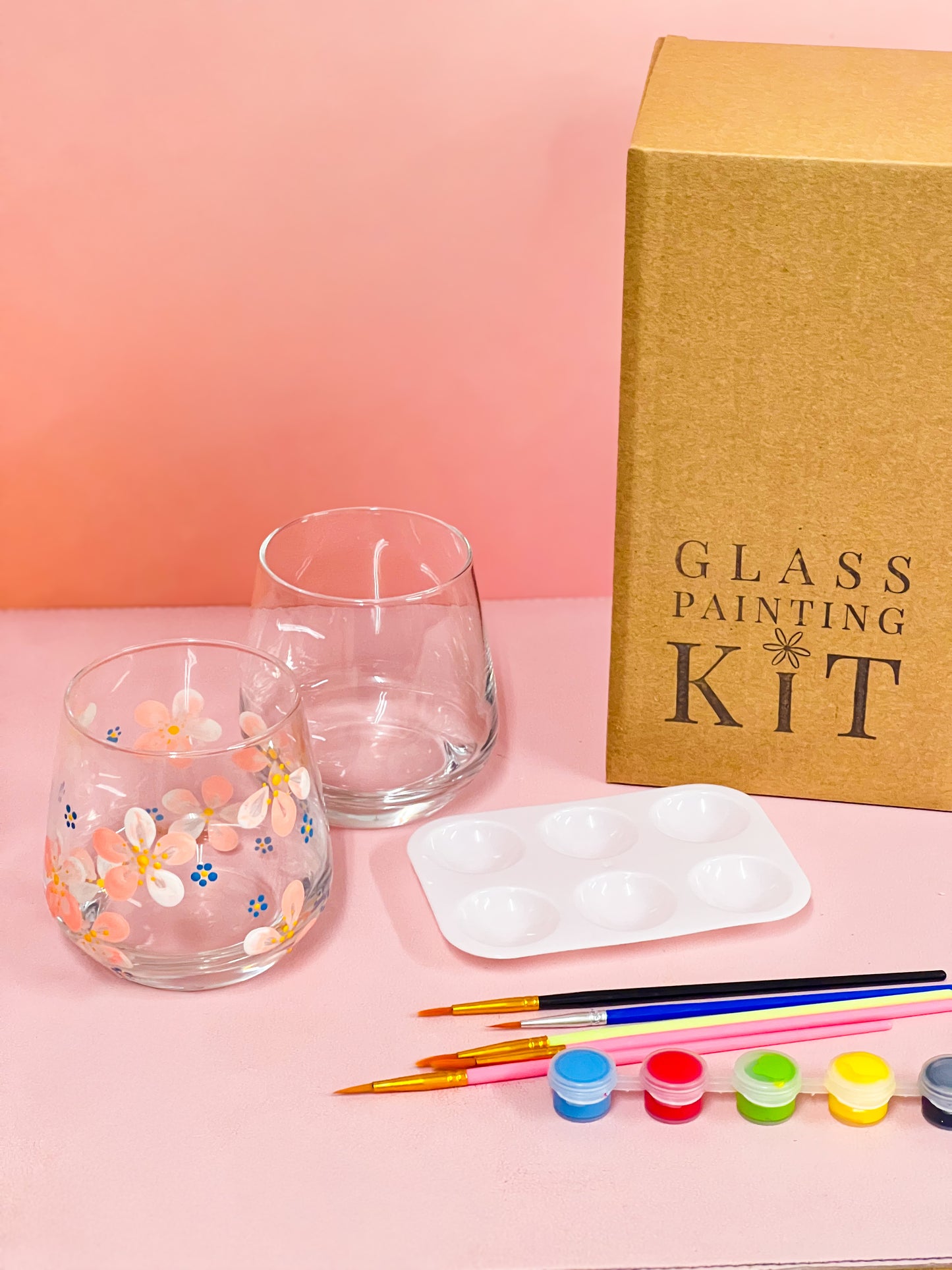 Glass Painting Kit - Stemless Wine Glass
