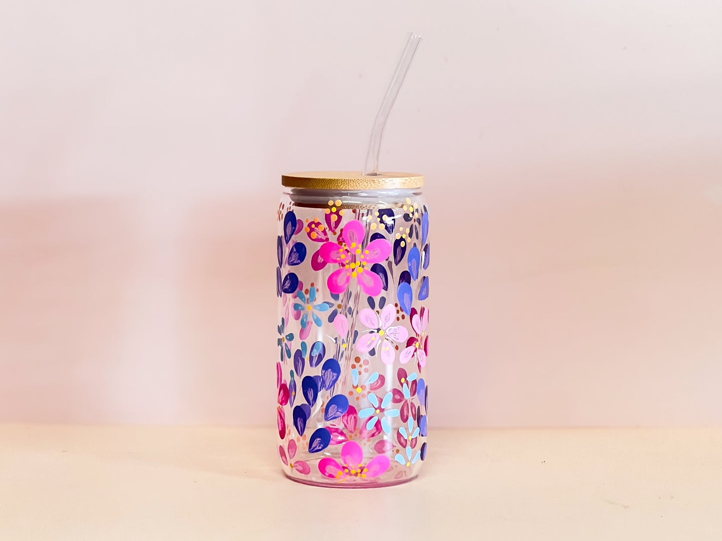 Hand-painted Coffee Can Glass | Marissa