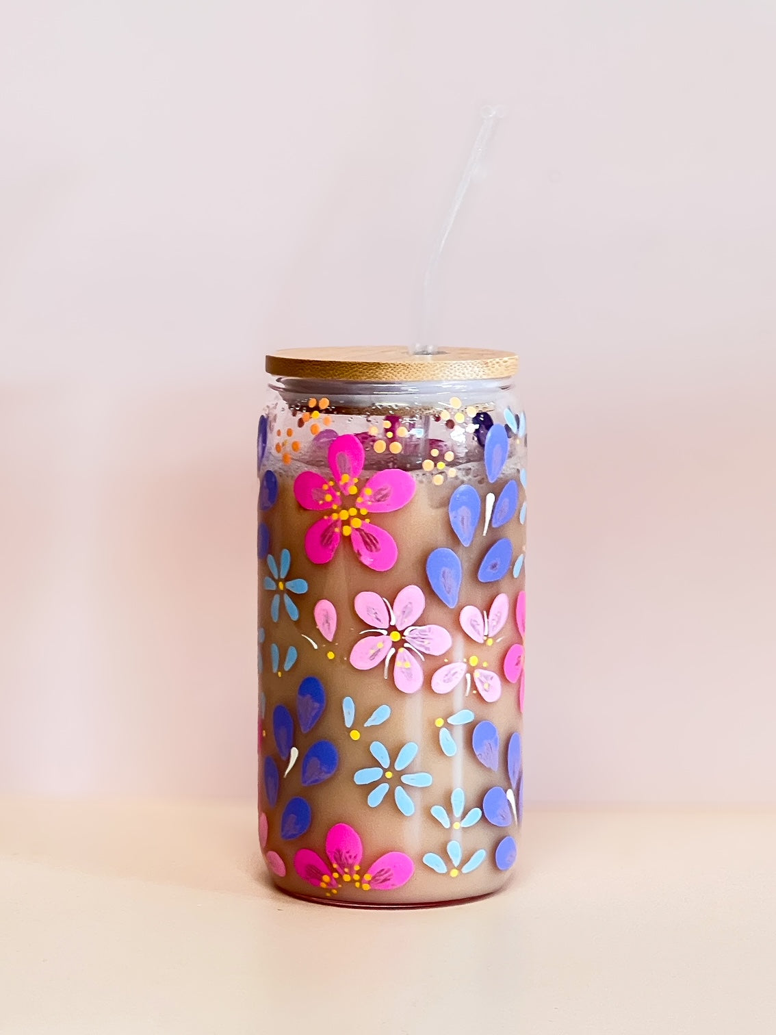 Hand-painted Coffee Can Glass | Marissa