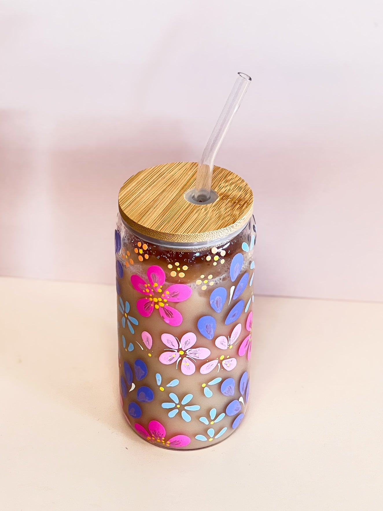 Hand-painted Coffee Can Glass | Marissa