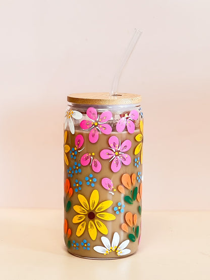 Hand-painted Coffee Can Glass | Summer