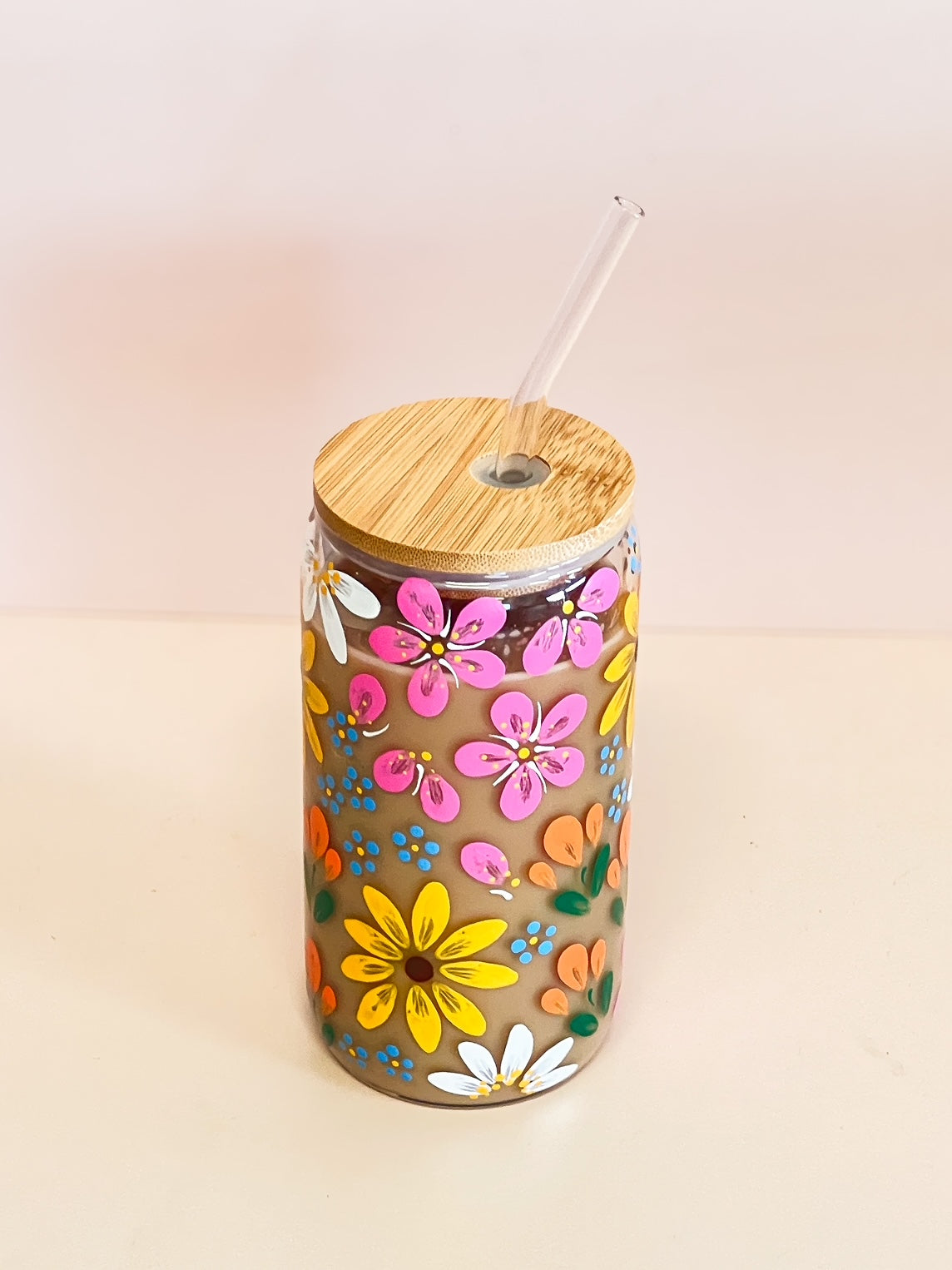 Hand-painted Coffee Can Glass | Summer