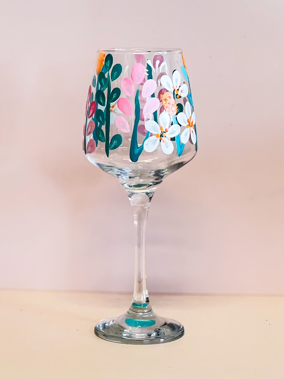 Hand-painted Wine Glass | Ariel