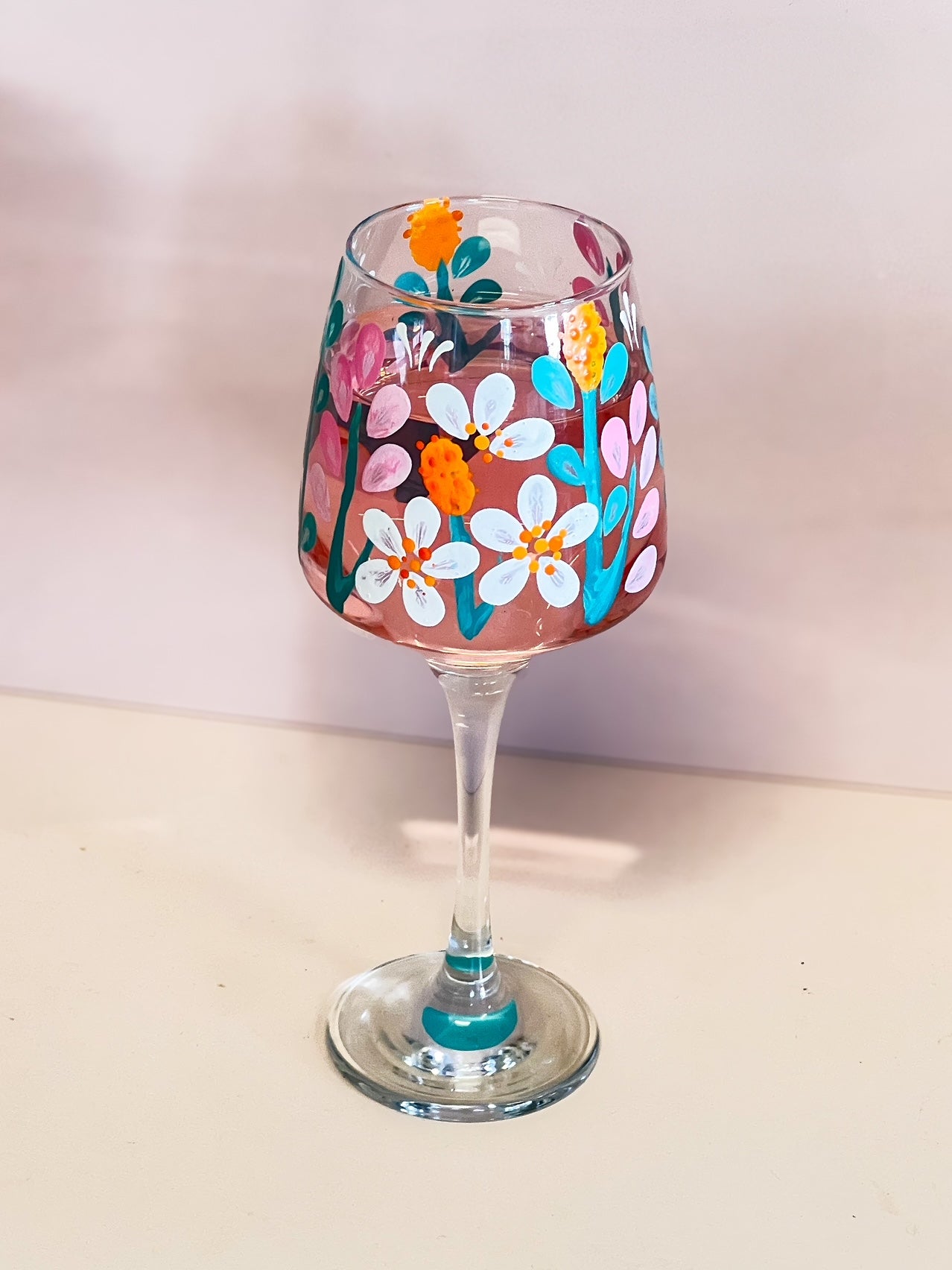 Hand-painted Wine Glass | Ariel