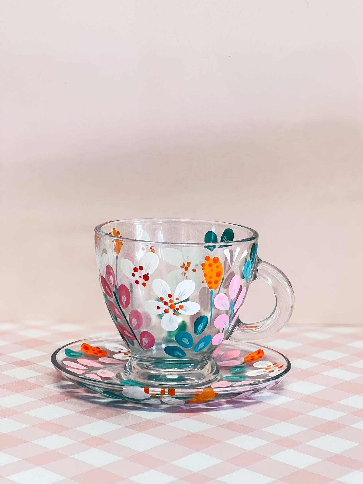 Hand-painted Teacup + Saucer | Ariel (Frosted)