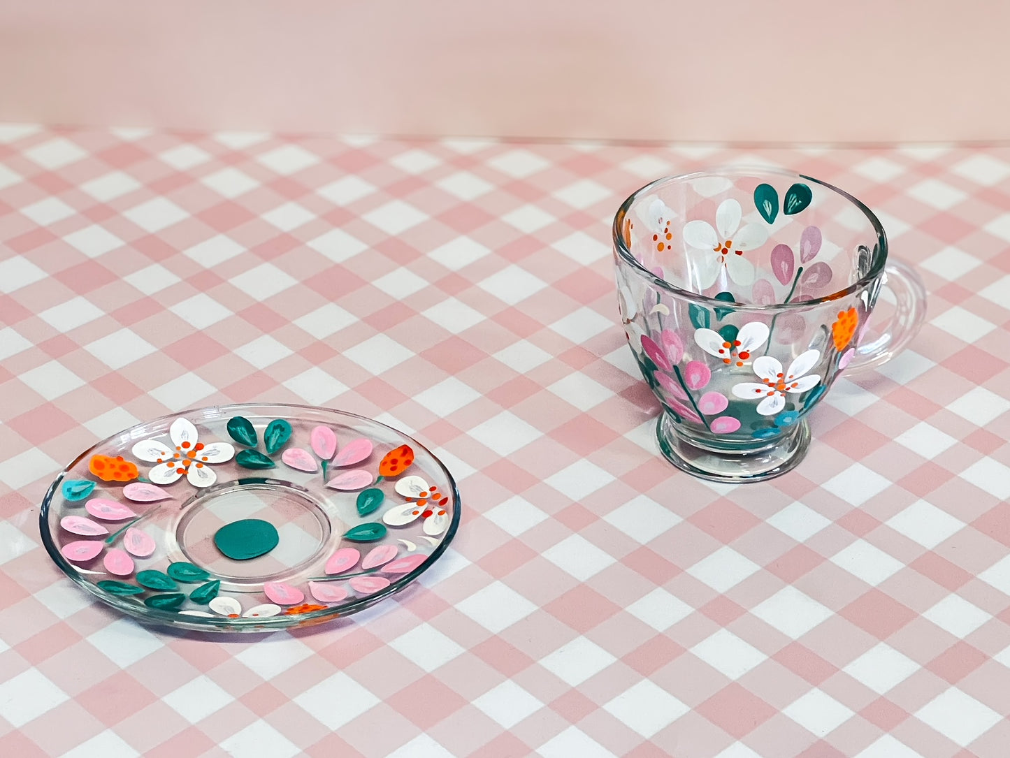 Hand-painted Teacup + Saucer | Ariel (Frosted)