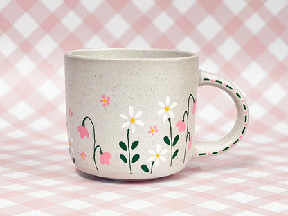 Hand-Painted Stoneware Mug - Sweet Daisy