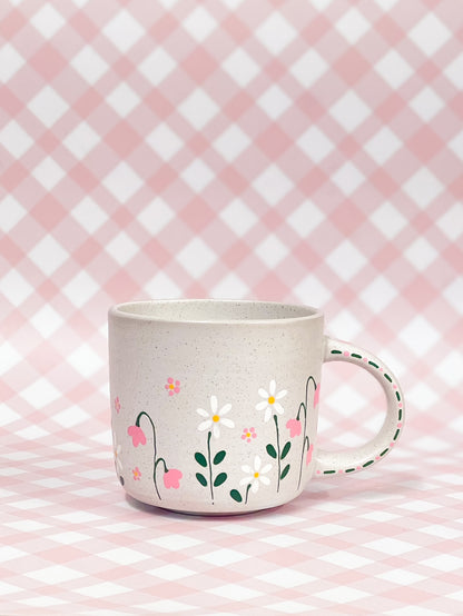 Hand-Painted Stoneware Mug - Sweet Daisy