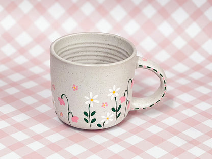 Hand-Painted Stoneware Mug - Sweet Daisy