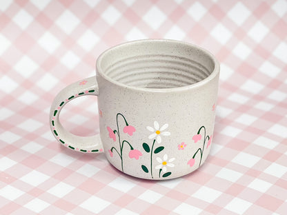 Hand-Painted Stoneware Mug - Sweet Daisy
