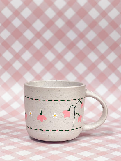 Hand-Painted Stoneware Mug - Sweet Pea Stitch