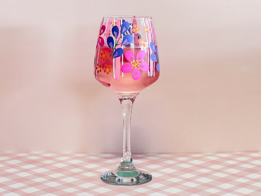 Hand-painted Wine Glass | Kaitlin