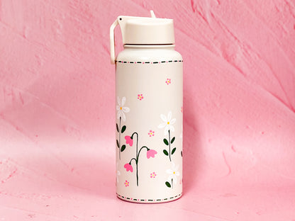 Hand-painted Drink Bottle | Sweet Pea Daisy