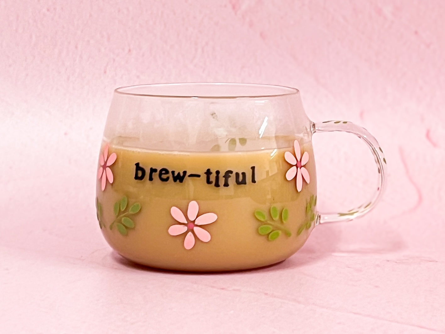 Hand-painted Hug Mug - "Brew-tiful" Florals