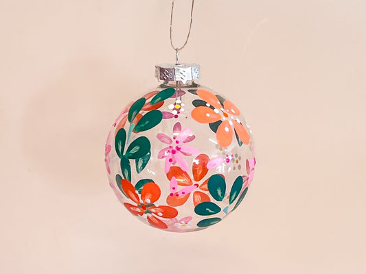 Hand-painted Glass Bauble - Peach