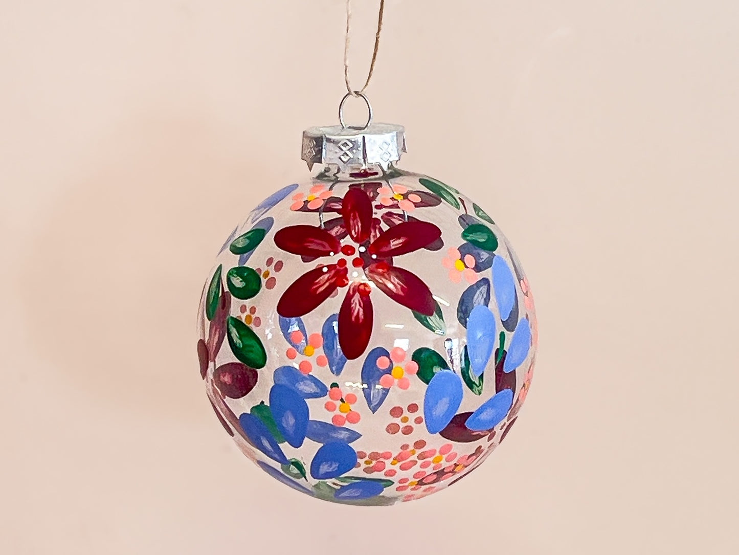 Hand-painted Glass Bauble - Native Florals