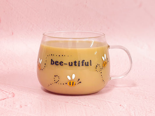 Hand-painted Hug Mug - "Bee-utiful" Bee