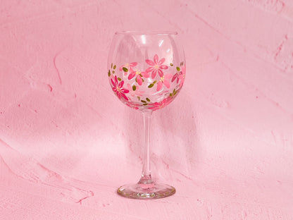 Hand-painted Bowl Wine Glass - Blossom Petal (Upcycled Glass) | Personalise Me!