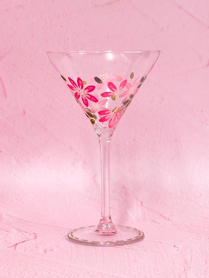Hand-painted Martini Glass - Blossom Petal (Upcycled Glass) | Personalise Me!