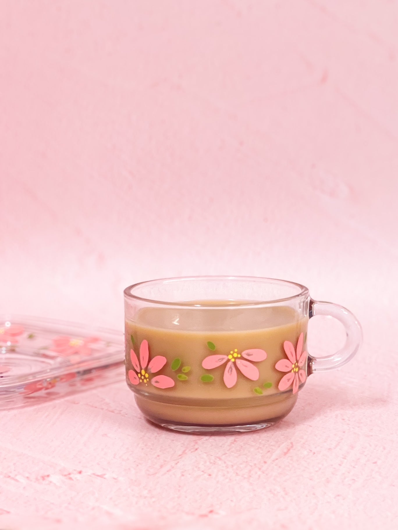Hand-painted Square Teacup + Saucer | Blossom Petal