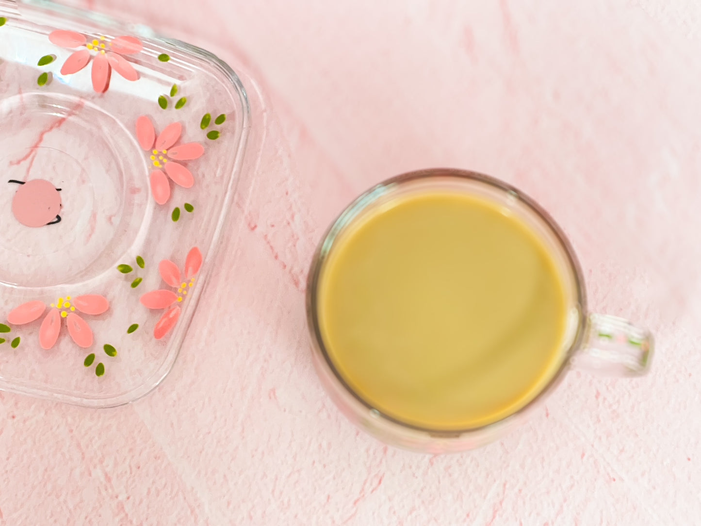 Hand-painted Square Teacup + Saucer | Blossom Petal