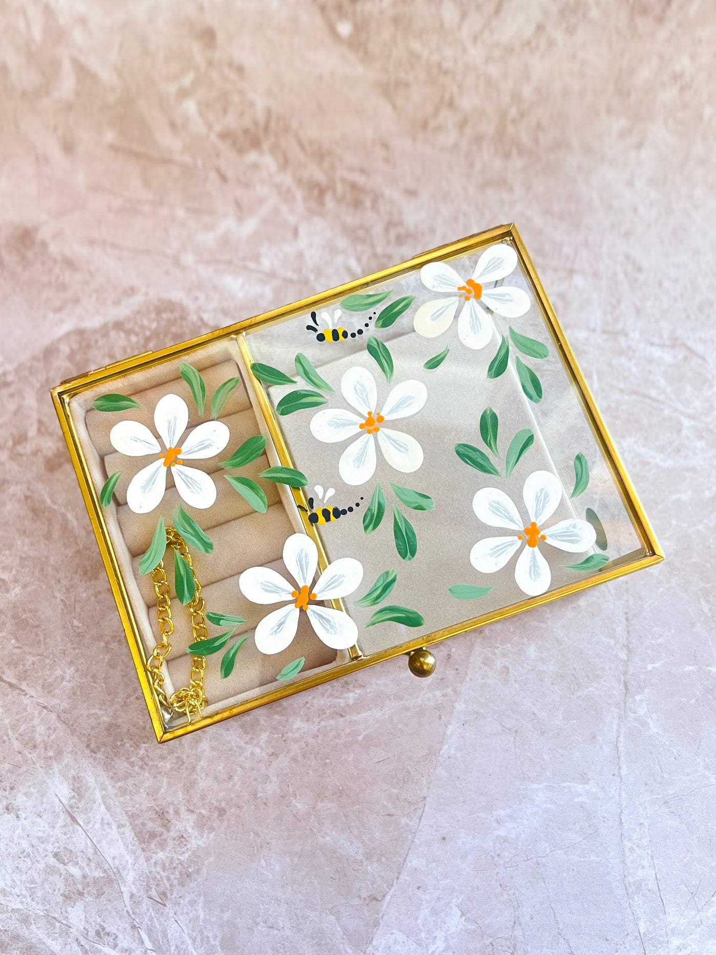Hand-painted Jewellery Box - Daphne
