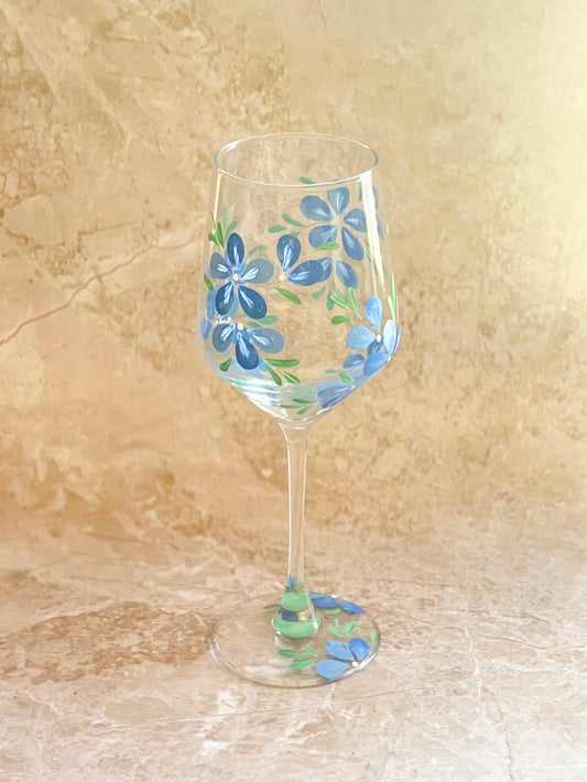 Hand-painted Wine Glass - Charlotte