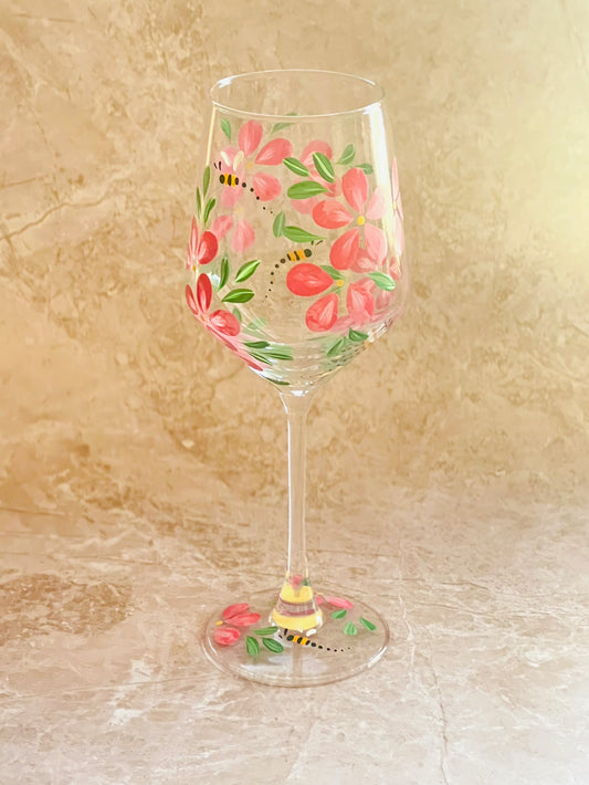 Hand-painted Wine Glass - Penelope