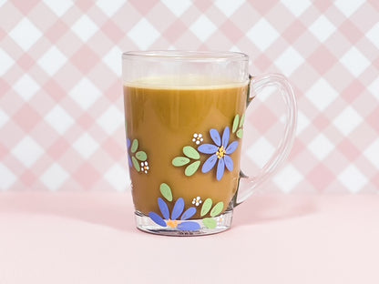 Hand-Painted Coffee Mug - Blossom Cornflower Blue | Personalise Me!
