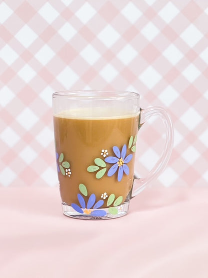 Hand-Painted Coffee Mug - Blossom Cornflower Blue | Personalise Me!