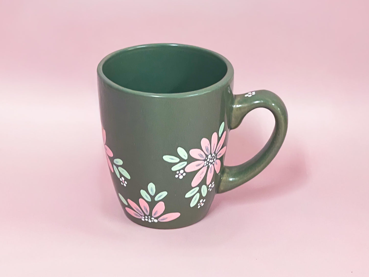 Hand-painted Stoneware Mug - Olive Bloom | Personalise Me!