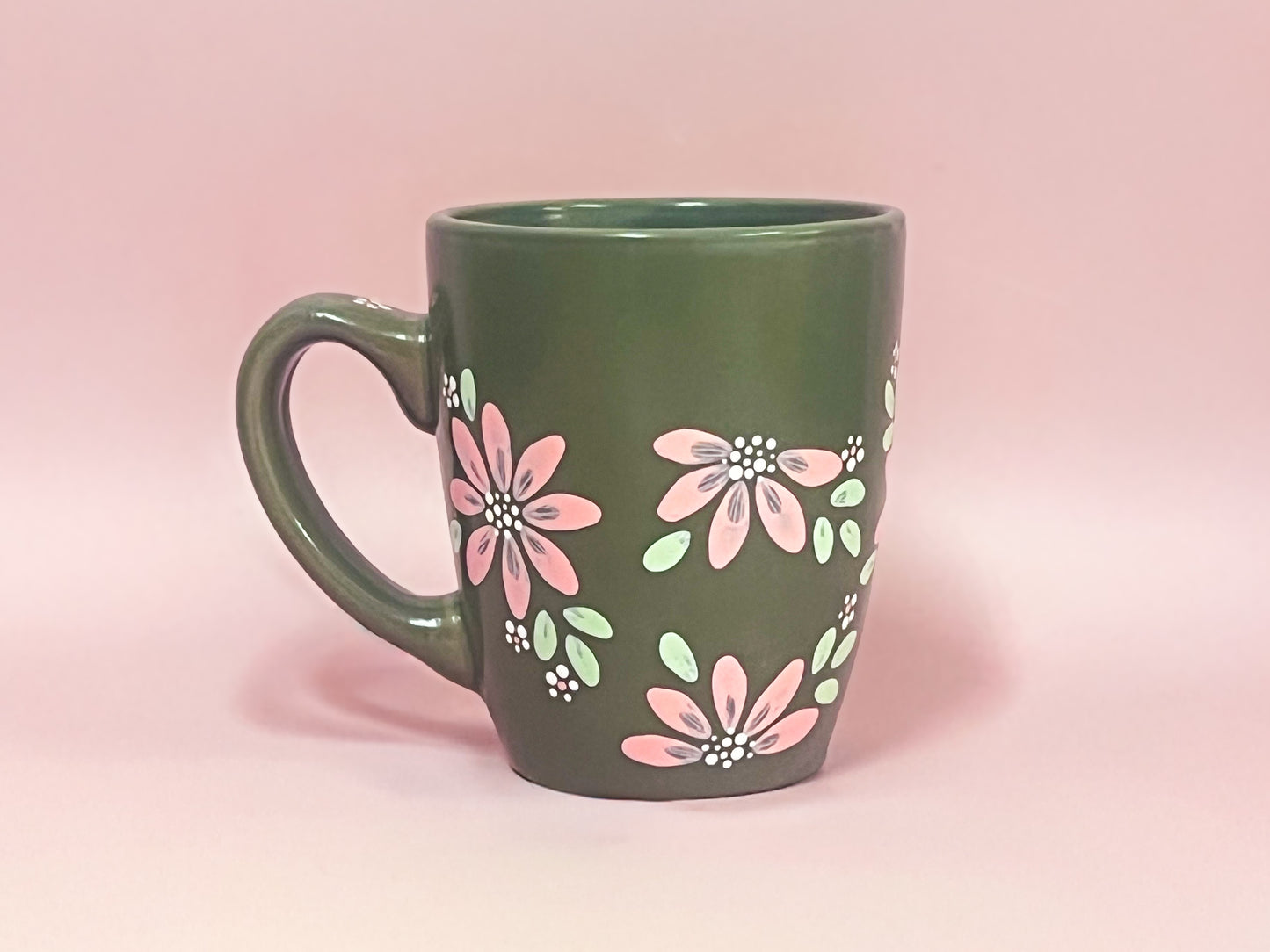 Hand-painted Stoneware Mug - Olive Bloom | Personalise Me!